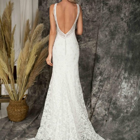 NWOT Love Spell Designs Adeila Wedding Dress Gown US 4 - Picture 3 of 11